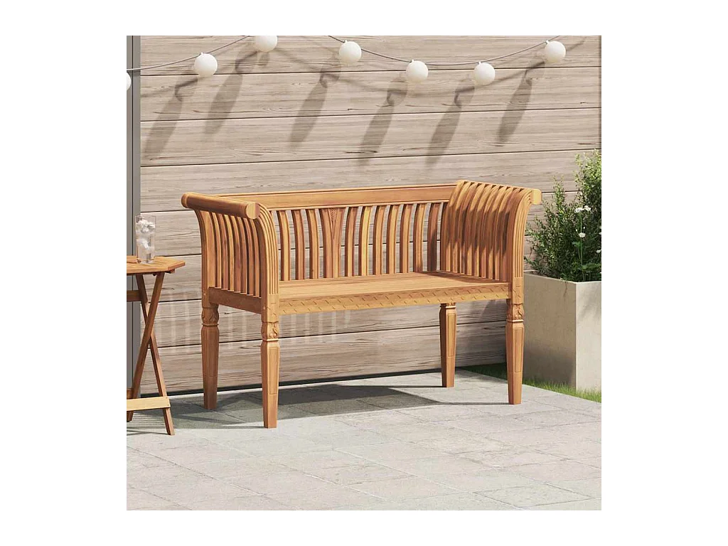 Panca da giardino marrone 127,5 x 52 x 80 cm in legno massello di teak