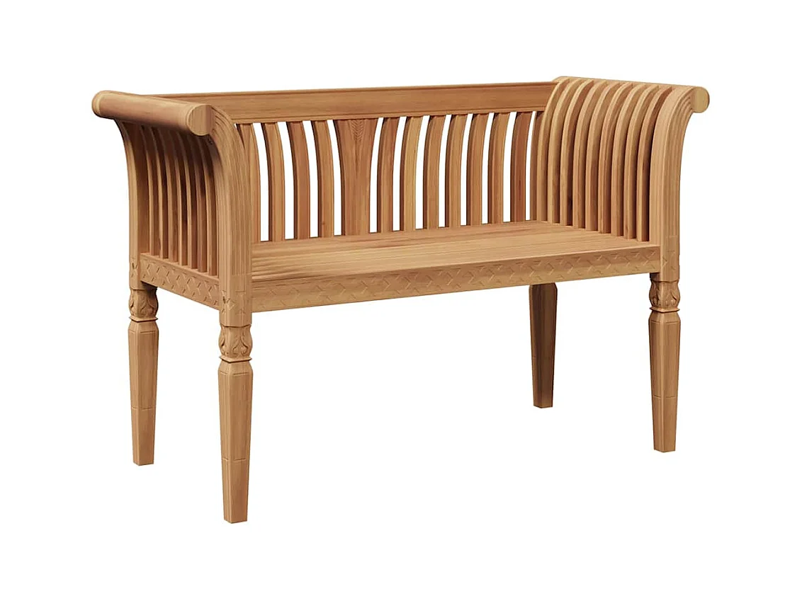 Panca da giardino marrone 127,5 x 52 x 80 cm in legno massello di teak