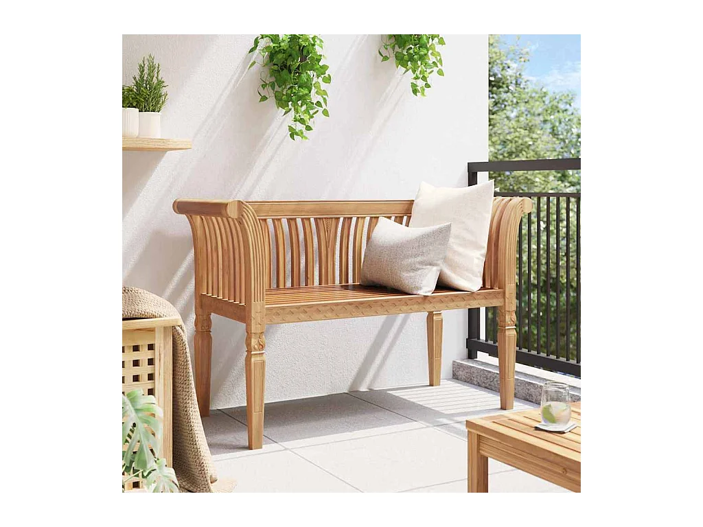 Panca da giardino marrone 127,5 x 52 x 80 cm in legno massello di teak
