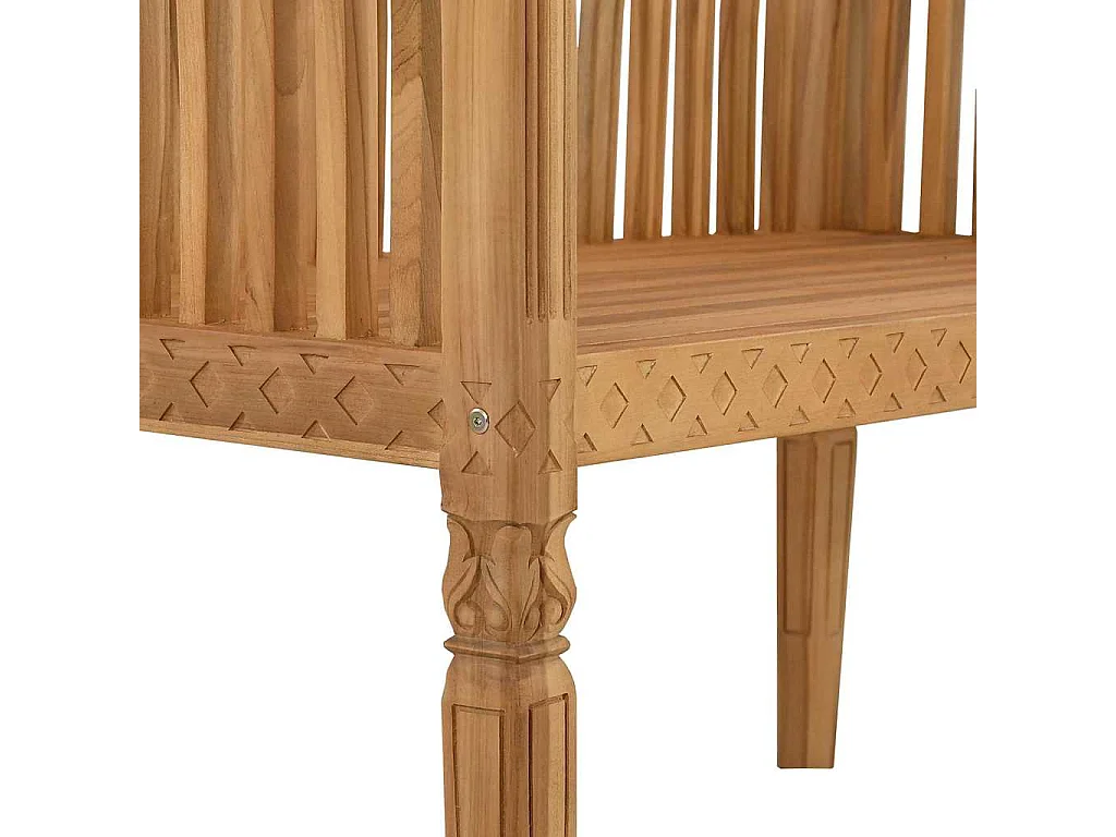 Panca da giardino marrone 127,5 x 52 x 80 cm in legno massello di teak