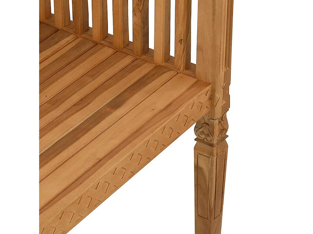Panca da giardino marrone 127,5 x 52 x 80 cm in legno massello di teak