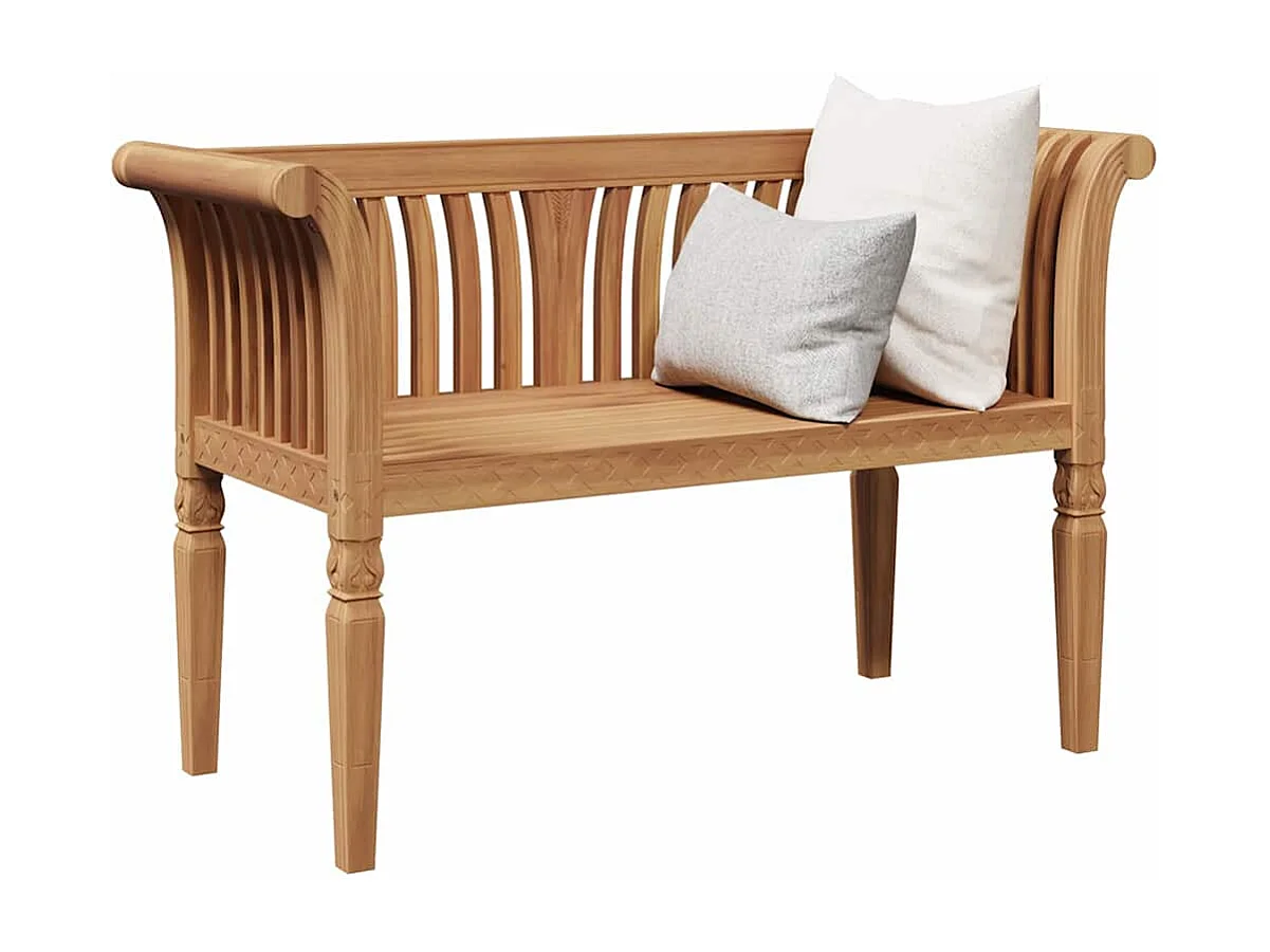 Panca da giardino marrone 127,5 x 52 x 80 cm in legno massello di teak