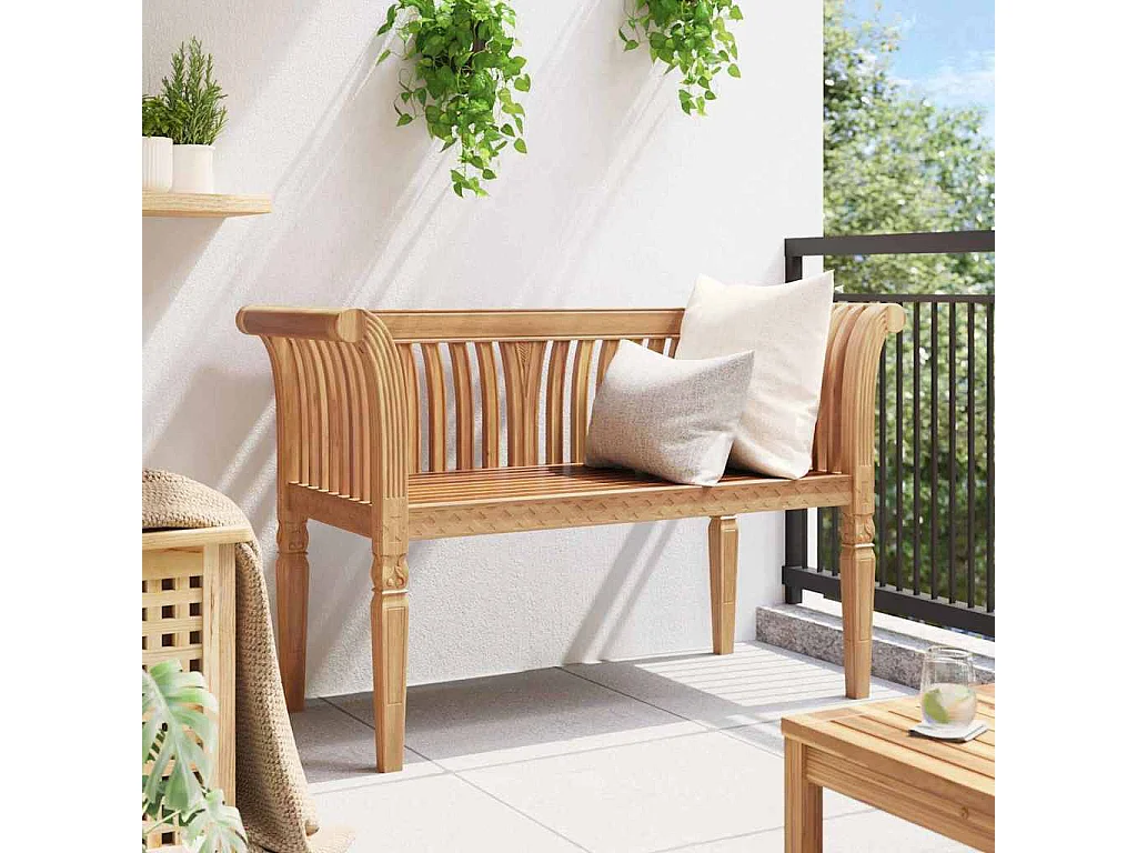 Panca da giardino marrone 127,5 x 52 x 80 cm in legno massello di teak