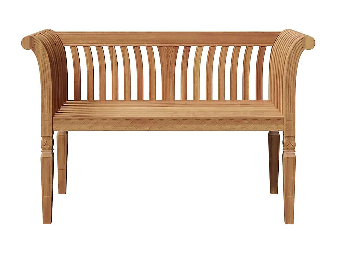 Panca da giardino marrone 127,5 x 52 x 80 cm in legno massello di teak