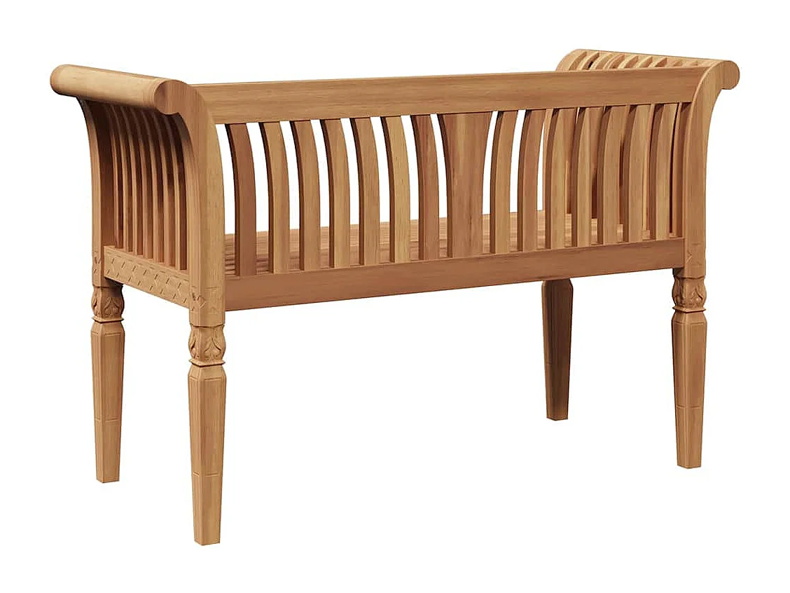 Panca da giardino marrone 127,5 x 52 x 80 cm in legno massello di teak