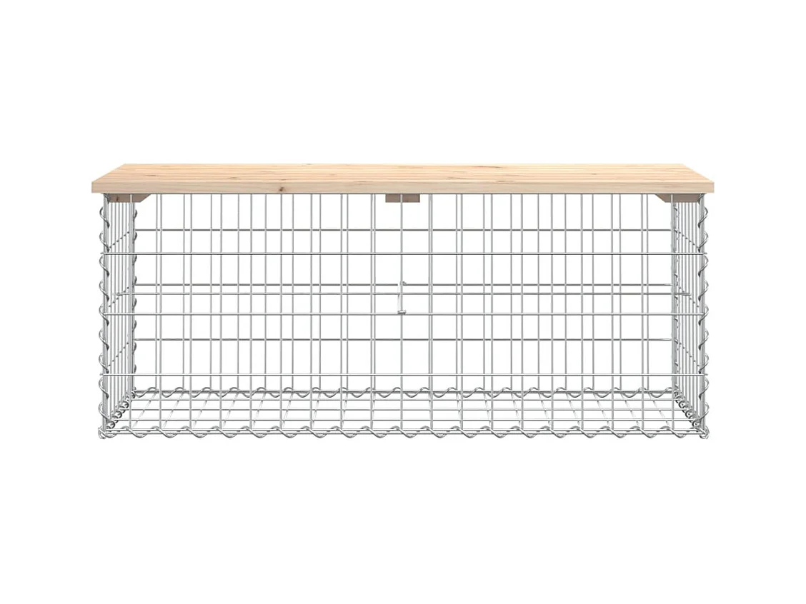 Gabion design tuinbank 103x44x42 cm massief grenenhout