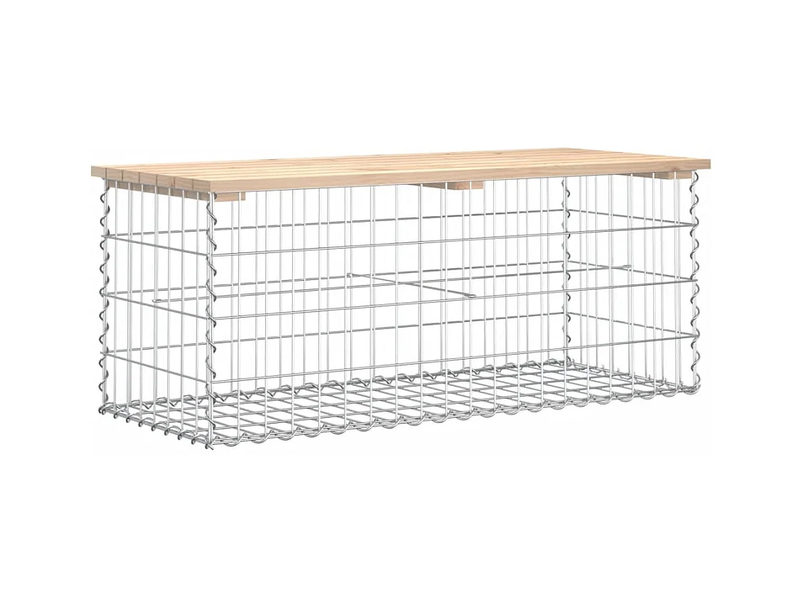 Gabion design tuinbank 103x44x42 cm massief grenenhout