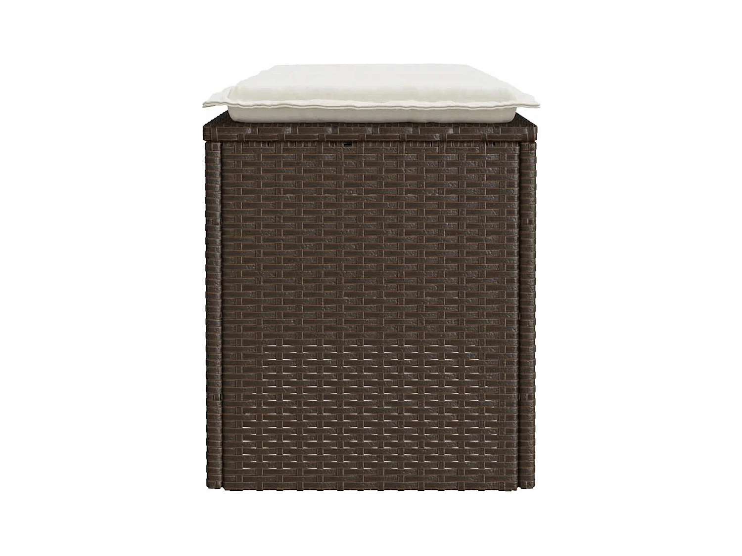 Banc de jardin avec coussin marron 110x40x44 cm résine tressée