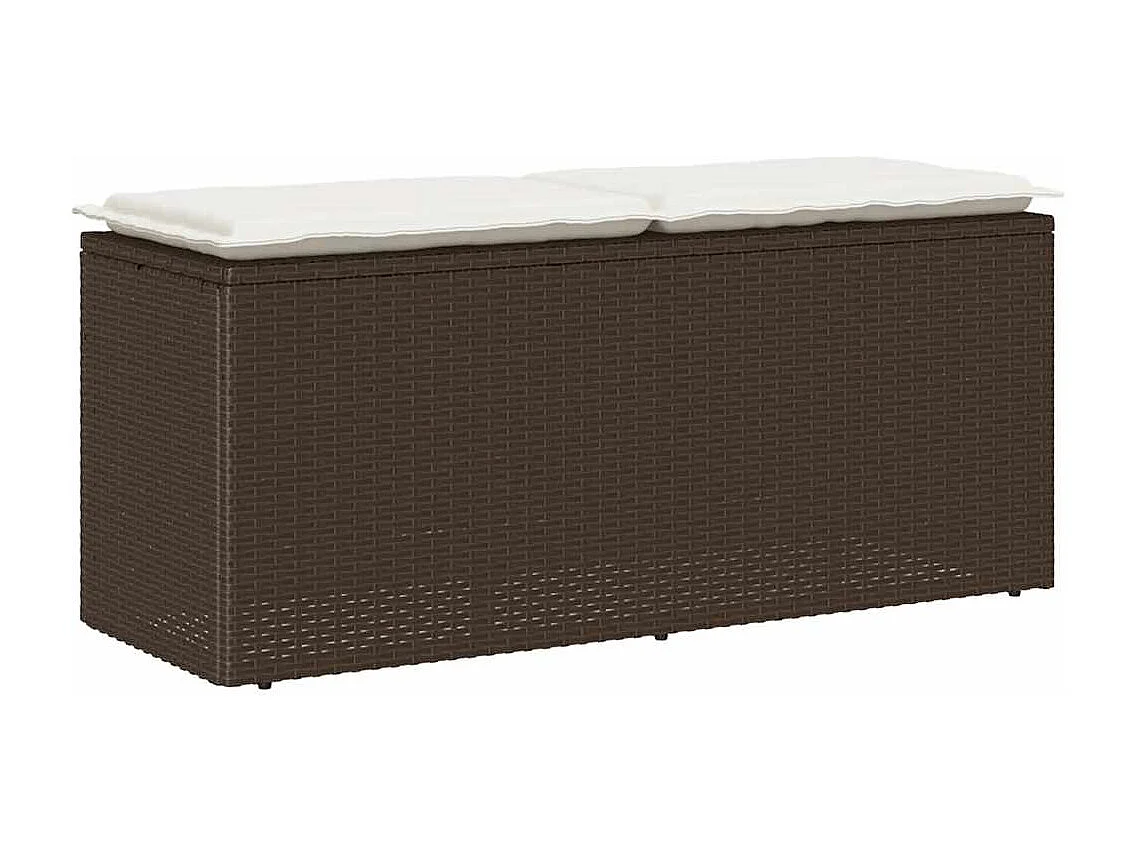Banc de jardin avec coussin marron 110x40x44 cm résine tressée