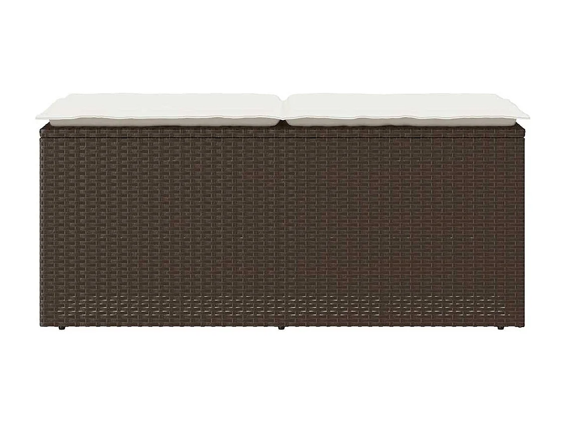 Banc de jardin avec coussin marron 110x40x44 cm résine tressée