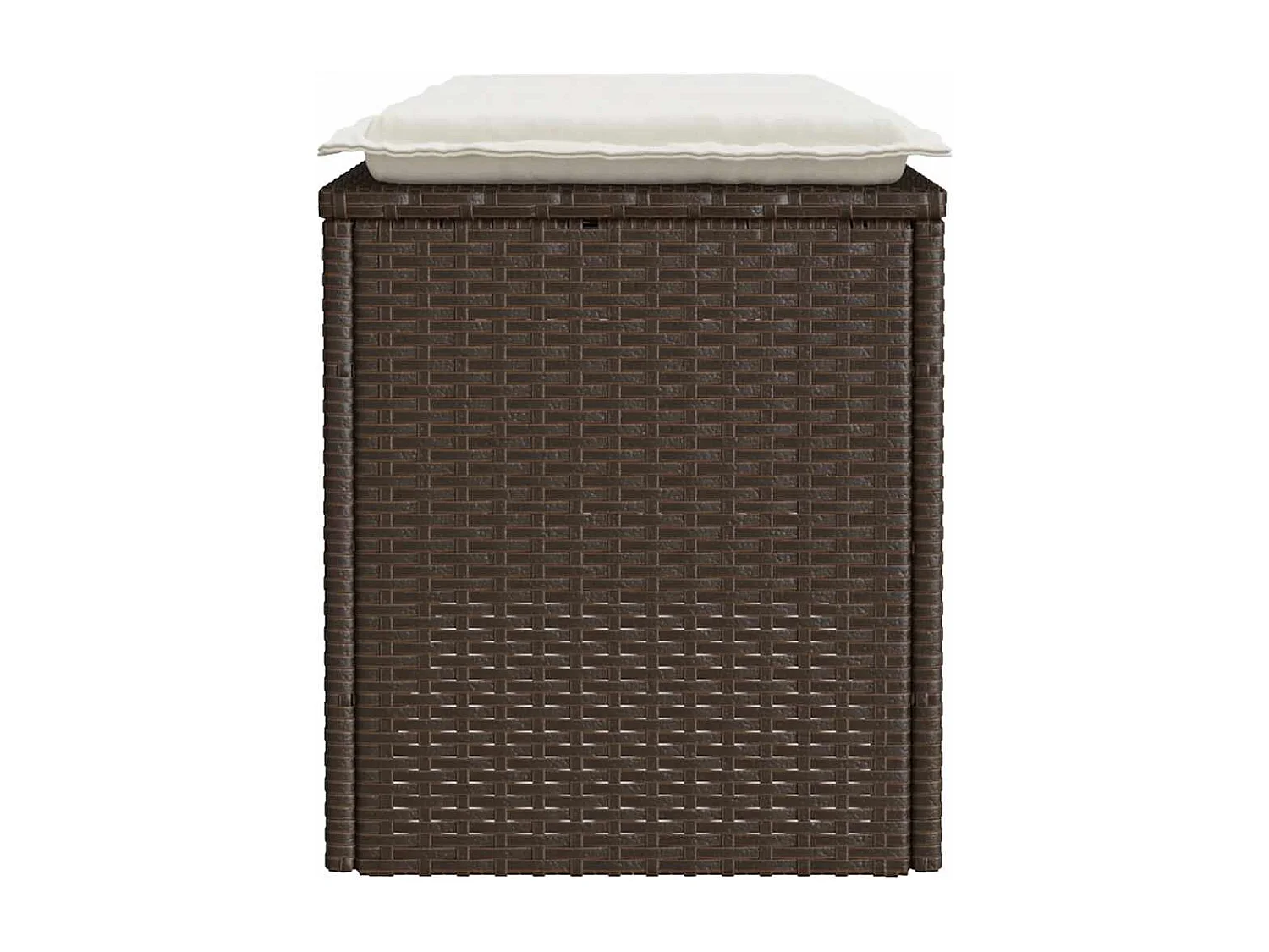 Banc de jardin avec coussin marron 110x40x44 cm résine tressée