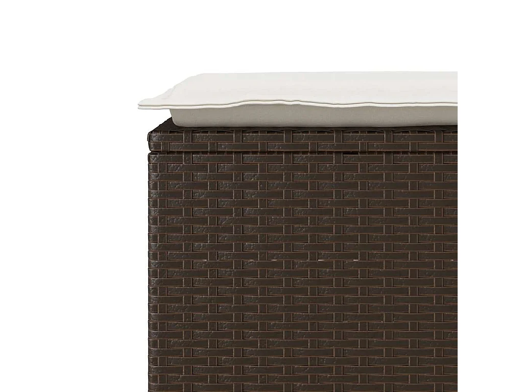 Banc de jardin avec coussin marron 110x40x44 cm résine tressée