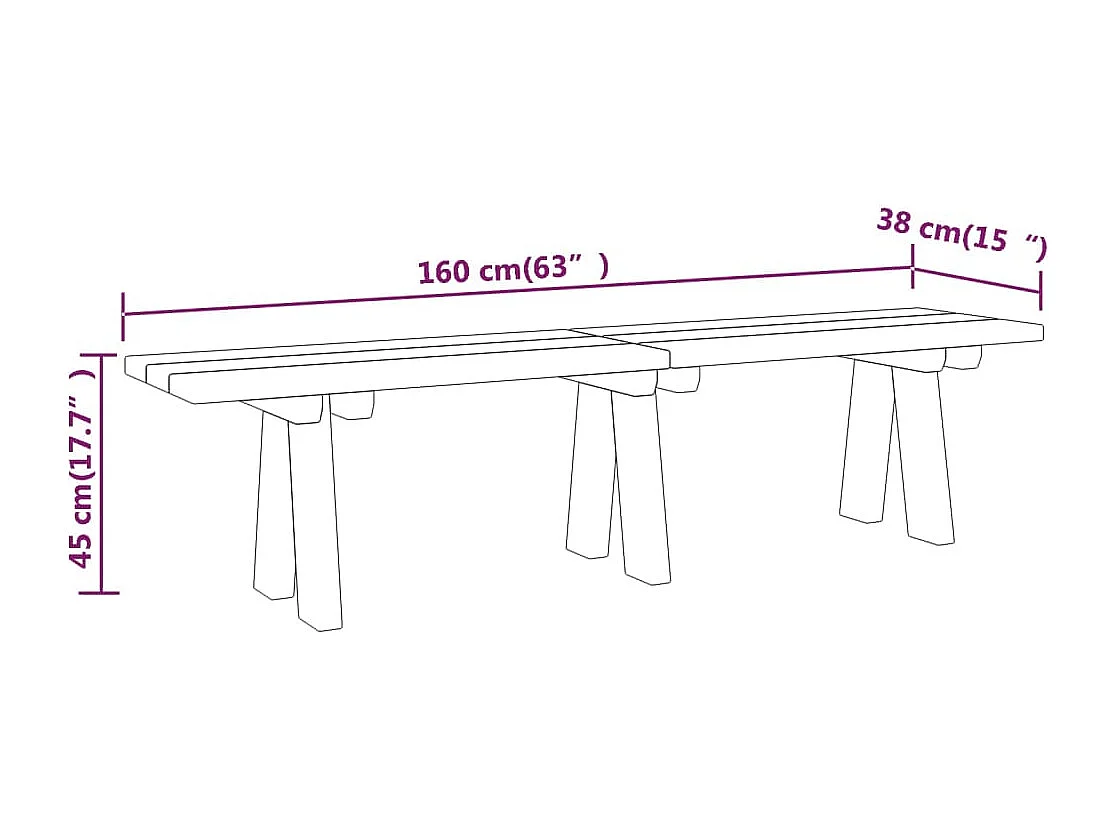 Tuinbank 160 cm massief geïmpregneerd grenenhout