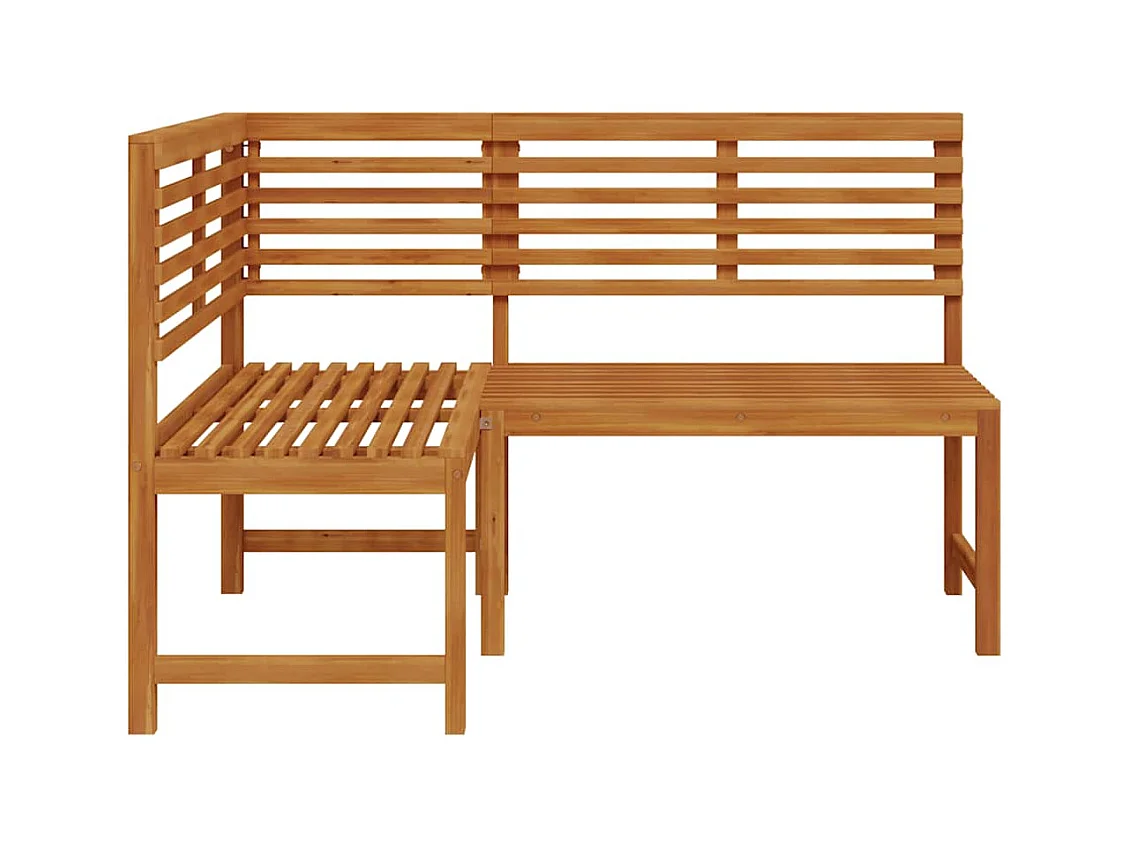 Banco de jardín esquinero 140 cm Madera maciza de acacia