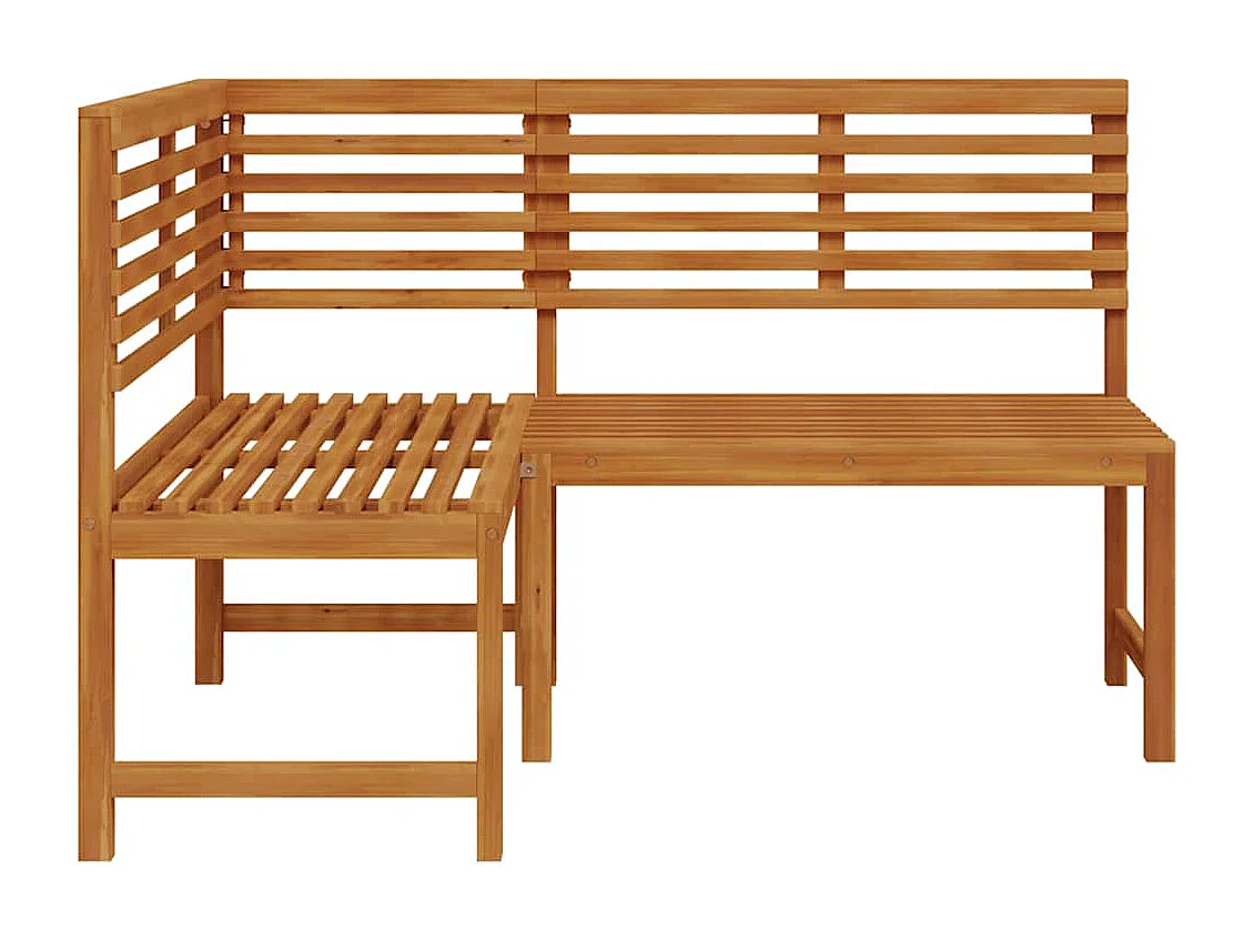 Banco de jardín esquinero 140 cm Madera maciza de acacia