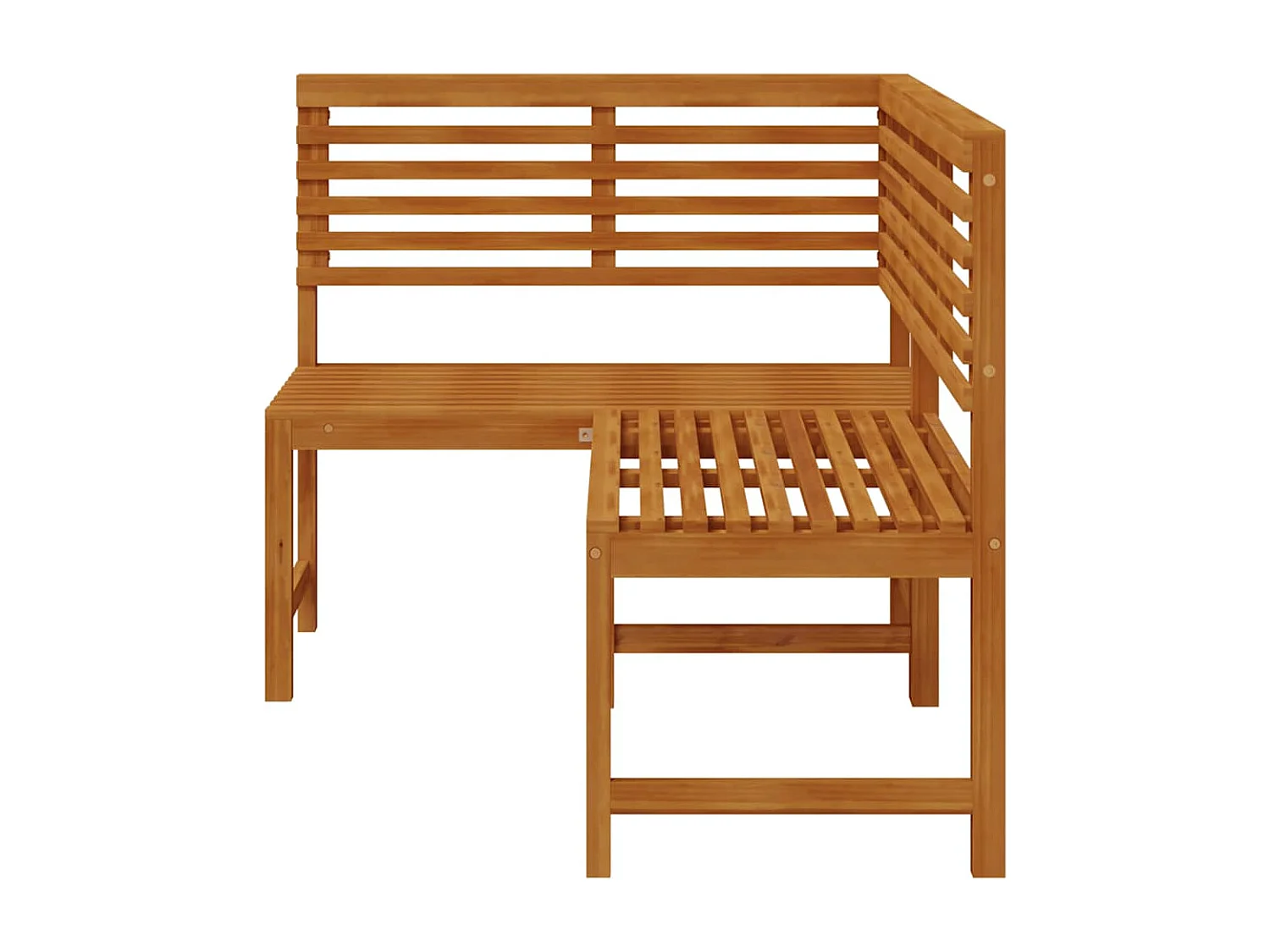 Banco de jardín esquinero 140 cm Madera maciza de acacia