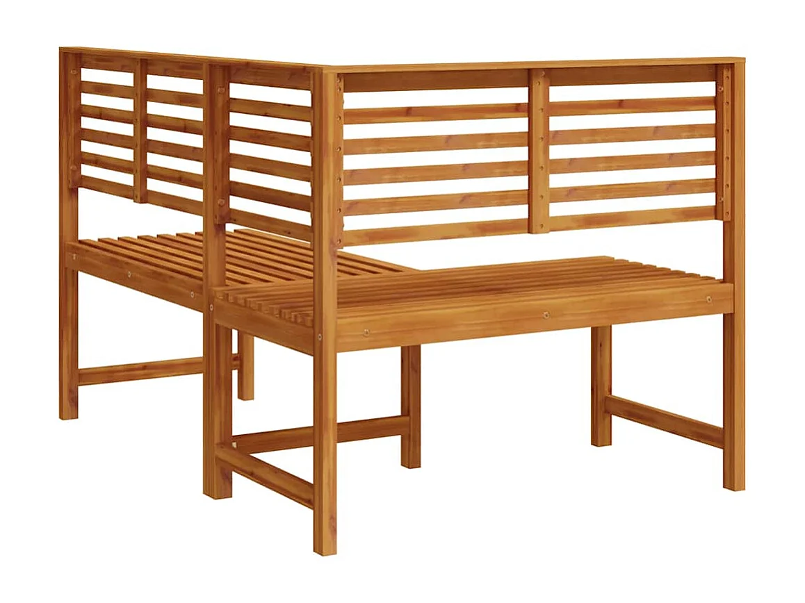 Banco de jardín esquinero 140 cm Madera maciza de acacia