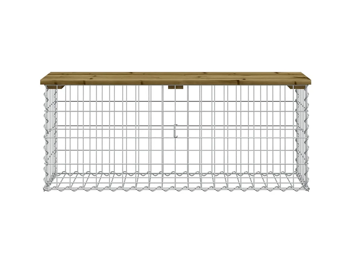 Banc de jardin design gabion 103x31,5x42cm bois de pin imprégné