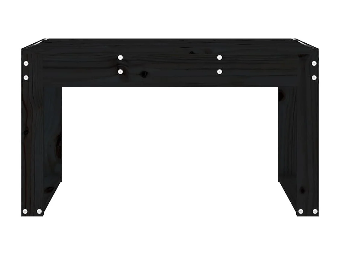 Banco de jardín negro 80x38x45 cm madera maciza de pino