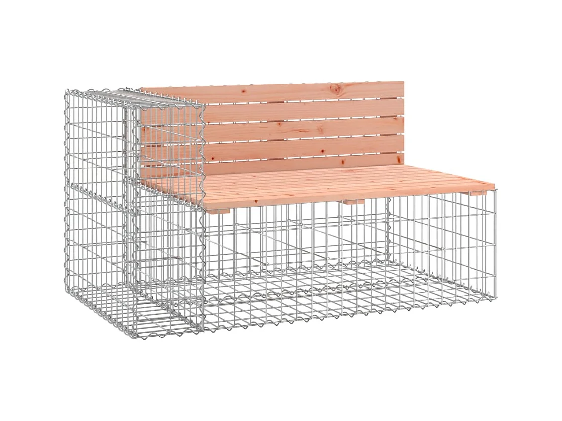 Banco de jardín de diseño de gaviones 122x71x65,5 cm de madera maciza de abeto Douglas