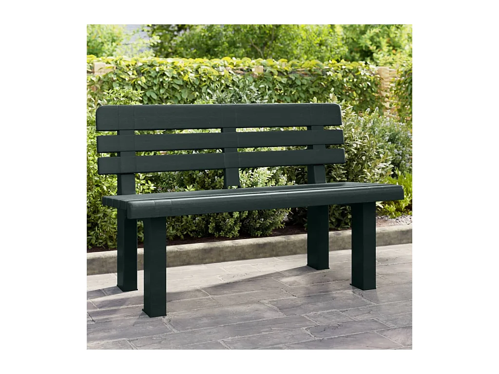 Banco de jardín verde 110x52x71 cm polipropileno