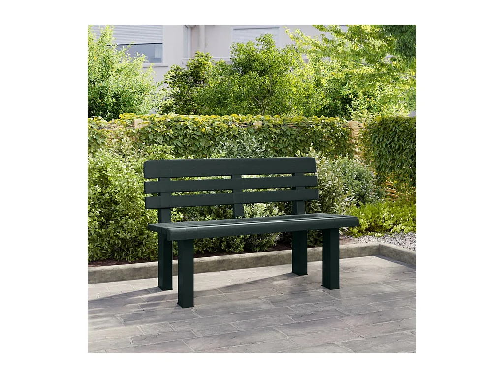 Banco de jardín verde 110x52x71 cm polipropileno
