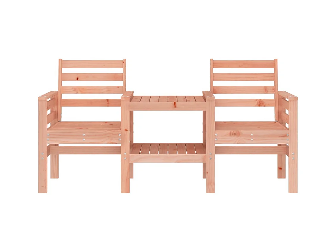 Banco de jardín con mesa de 2 plazas en madera maciza de abeto Douglas