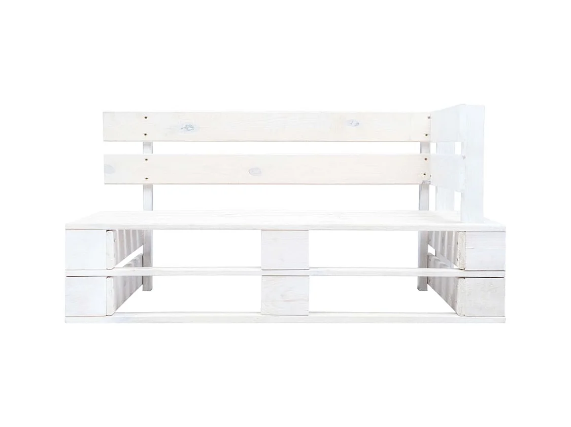Witte houten tuinhoekbank van pallets