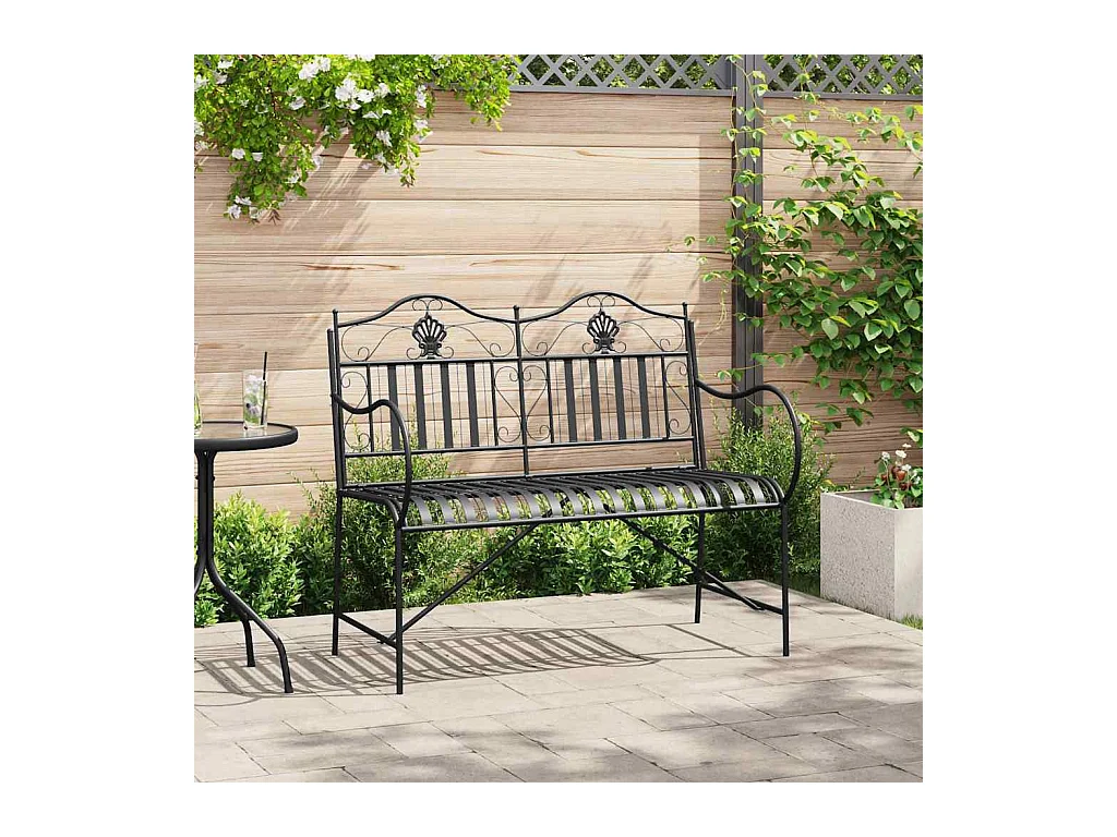 Banc de jardin Noir 104 x 54 x 93cm Acier