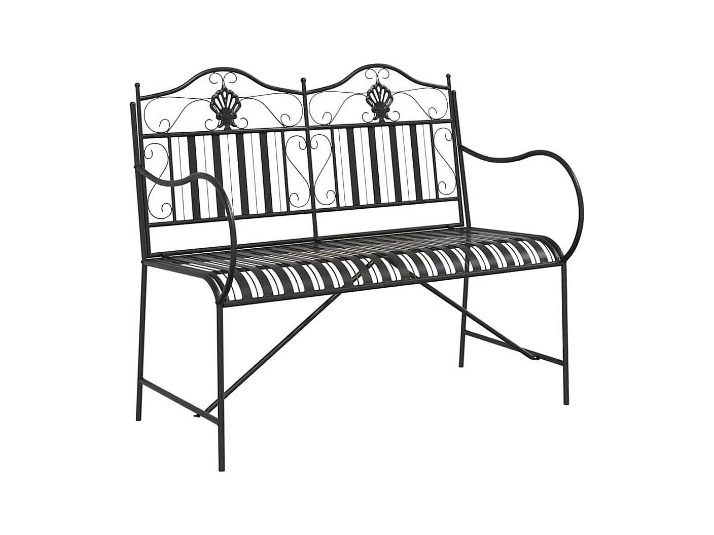 Banc de jardin Noir 104 x 54 x 93cm Acier