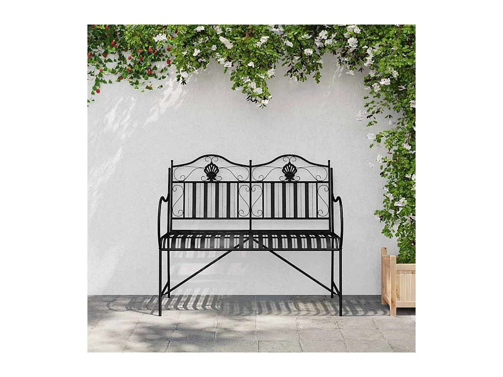 Banc de jardin Noir 104 x 54 x 93cm Acier