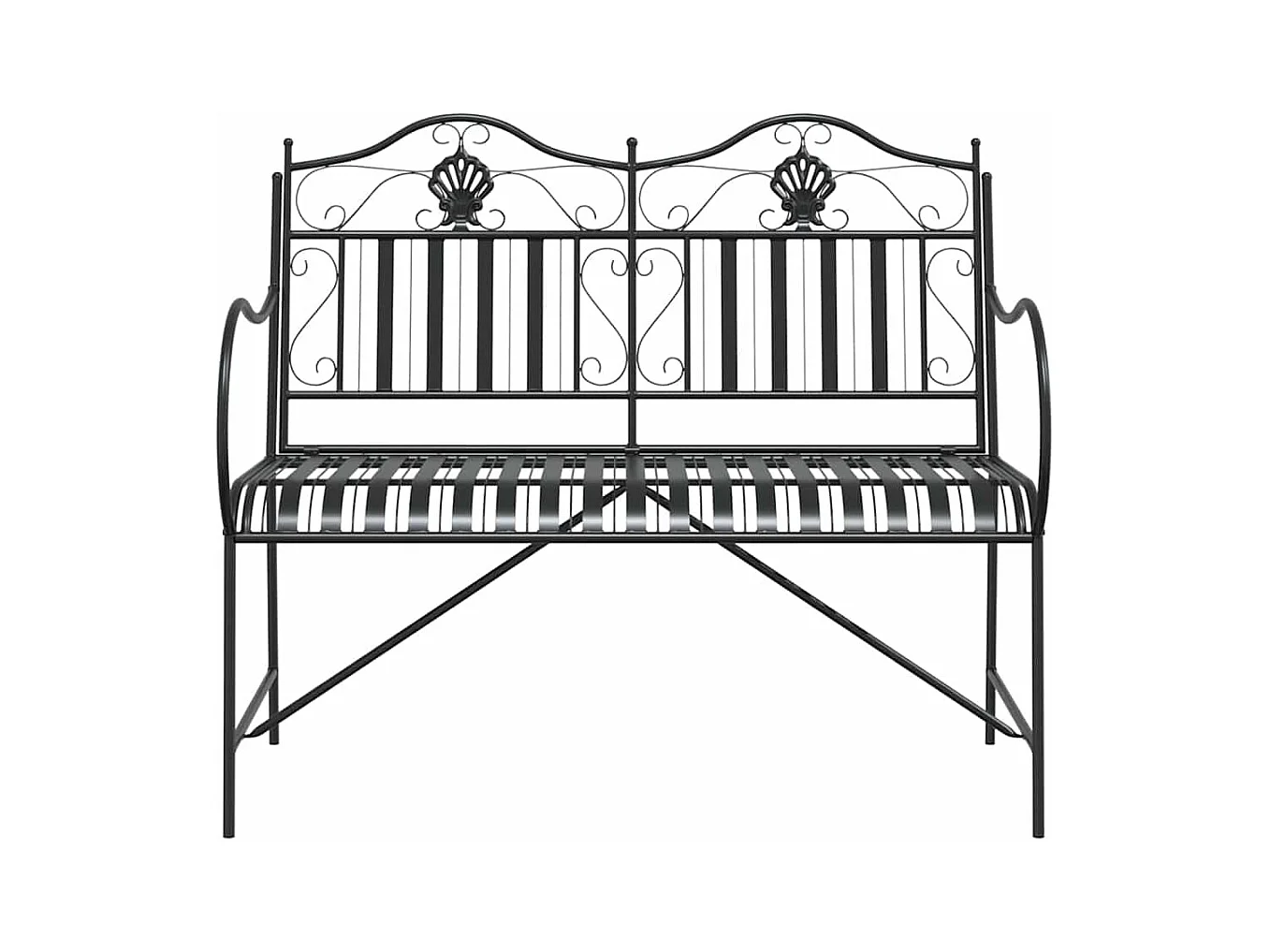 Banc de jardin Noir 104 x 54 x 93cm Acier