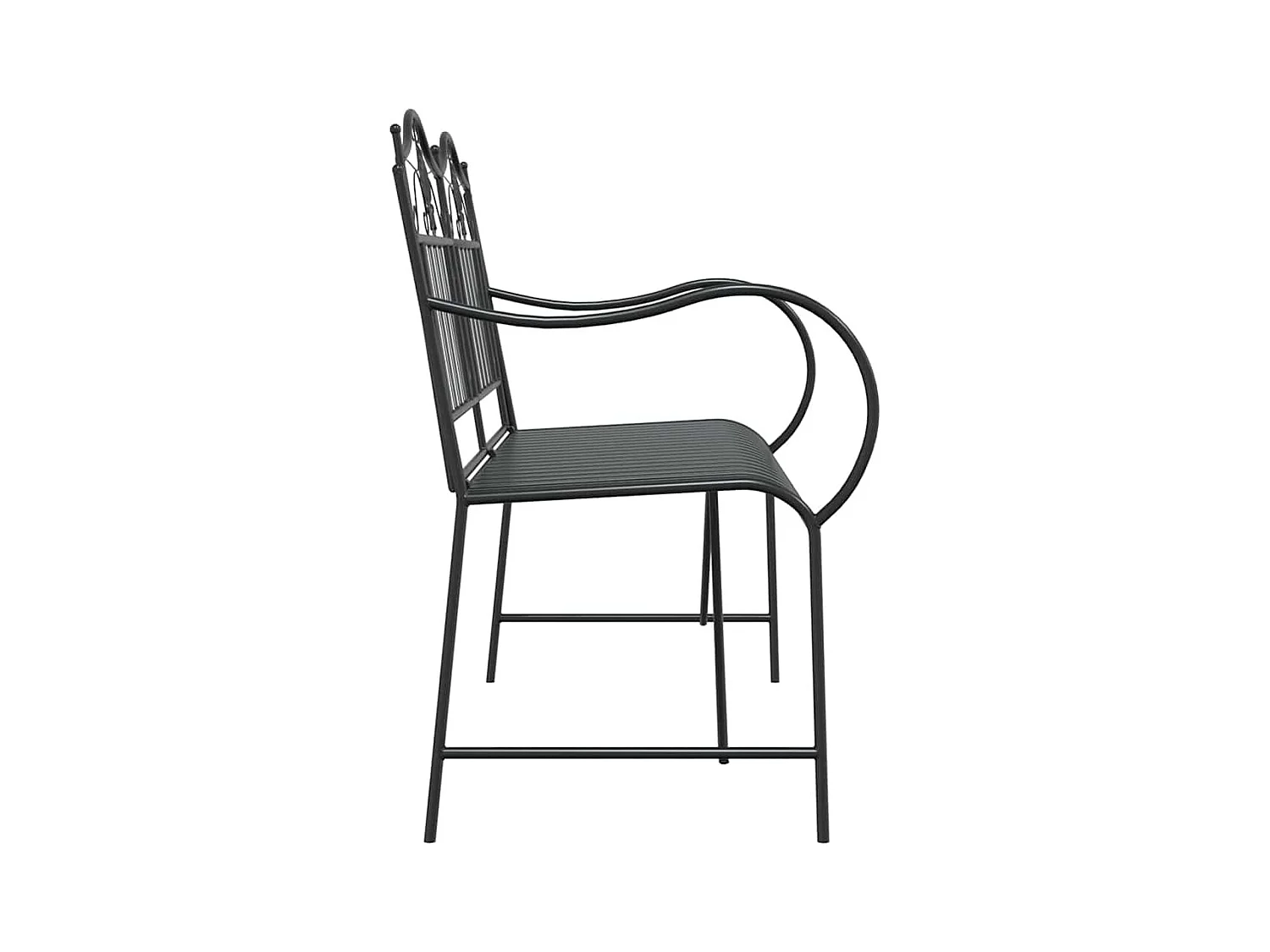 Banc de jardin Noir 104 x 54 x 93cm Acier