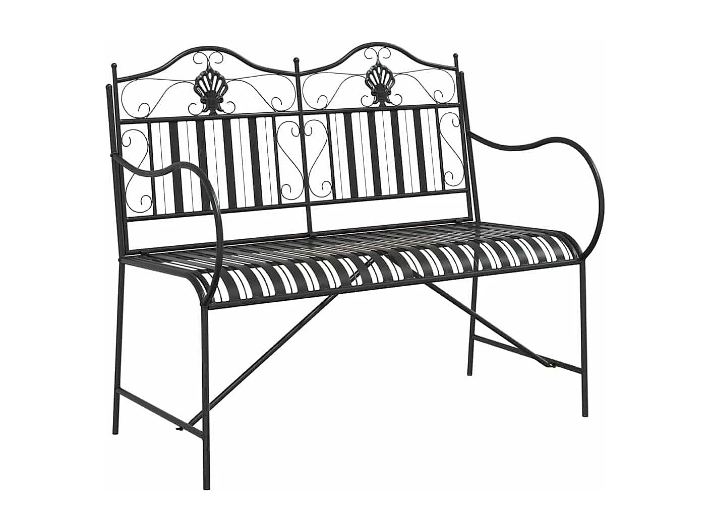 Banco de jardín negro 104 x 54 x 93 cm Acero