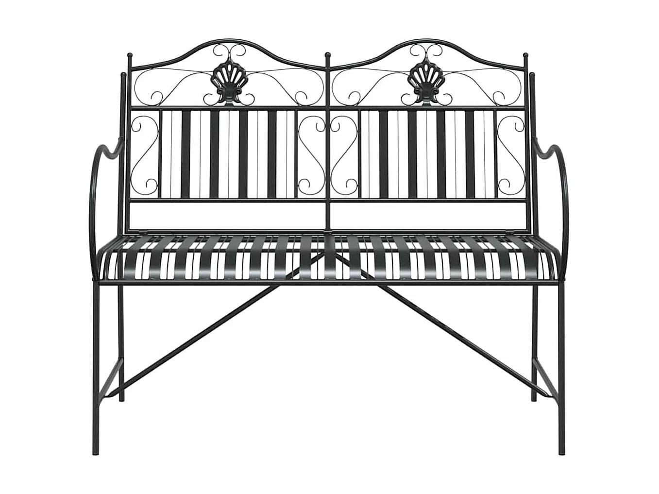 Banco de jardín negro 104 x 54 x 93 cm Acero