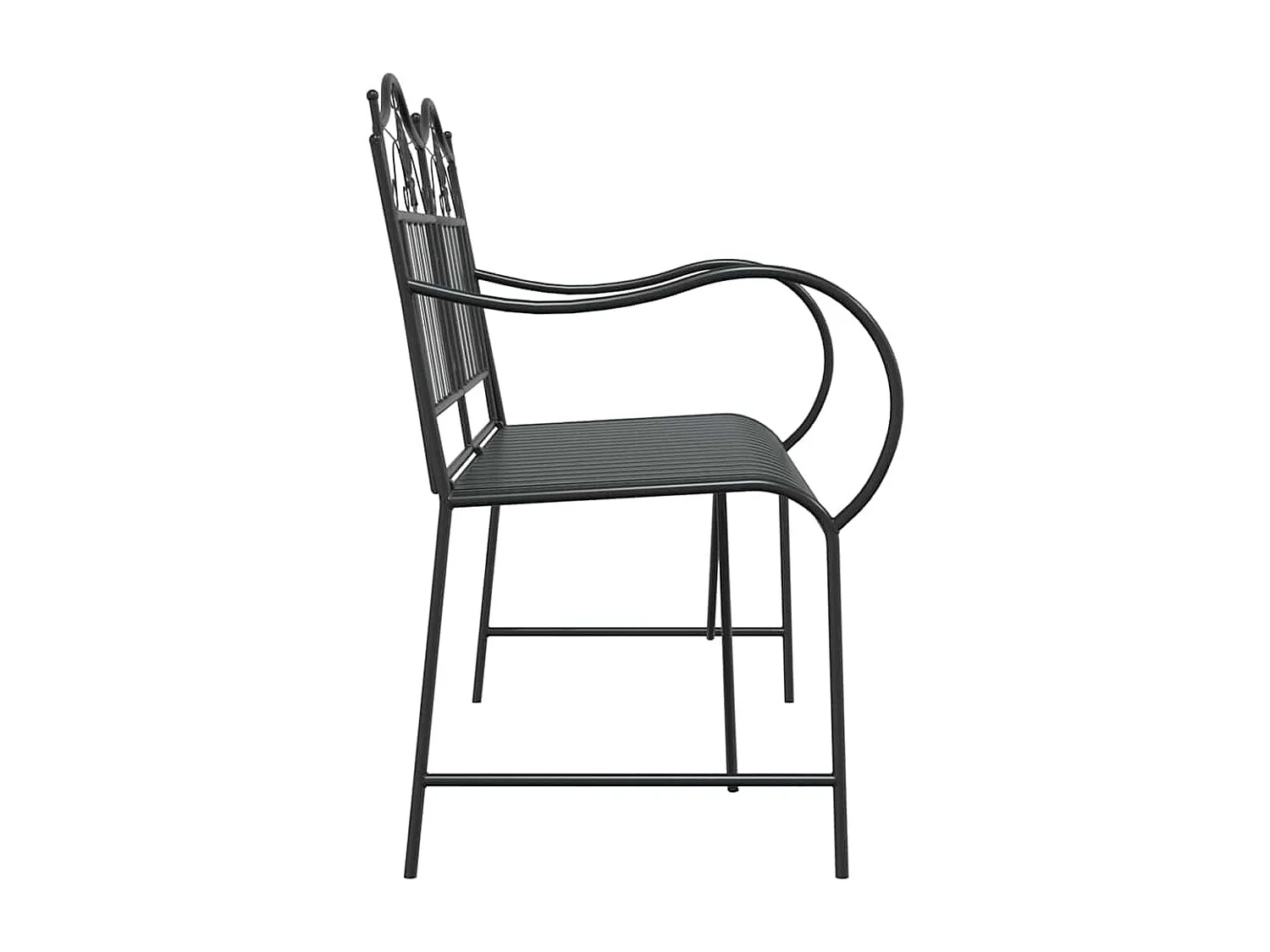 Banco de jardín negro 104 x 54 x 93 cm Acero