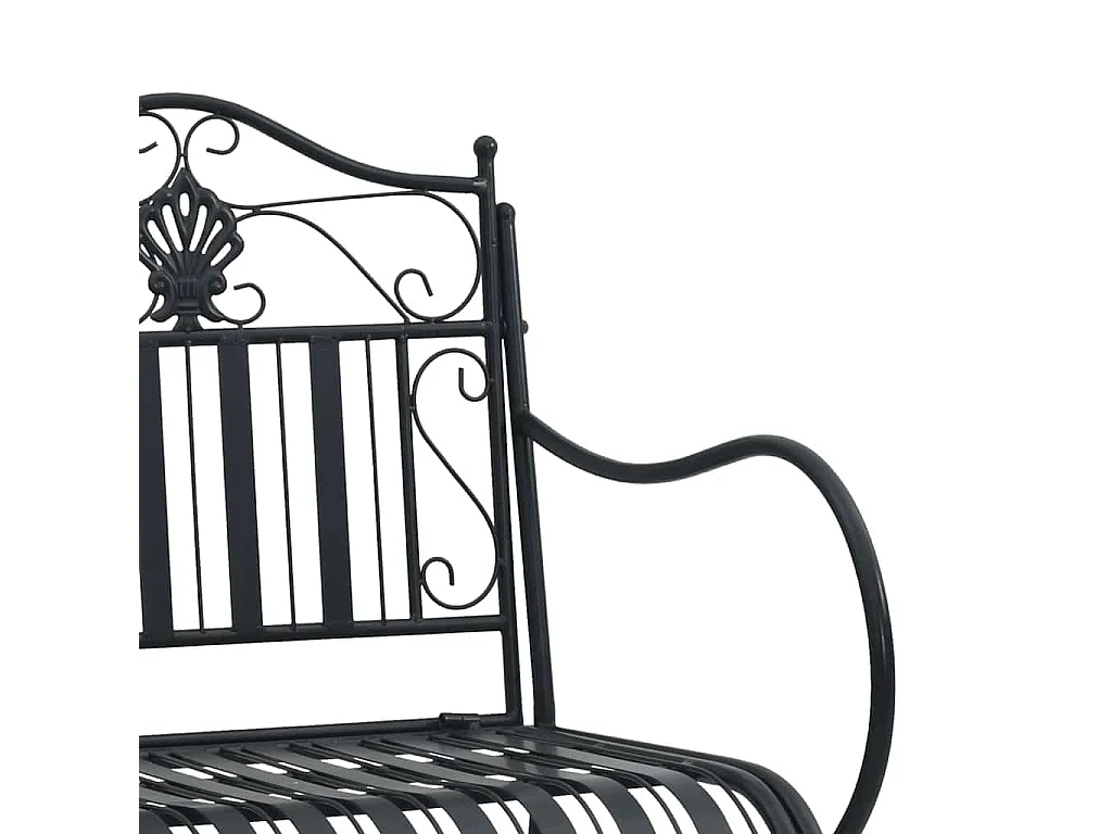 Banco de jardín negro 104 x 54 x 93 cm Acero