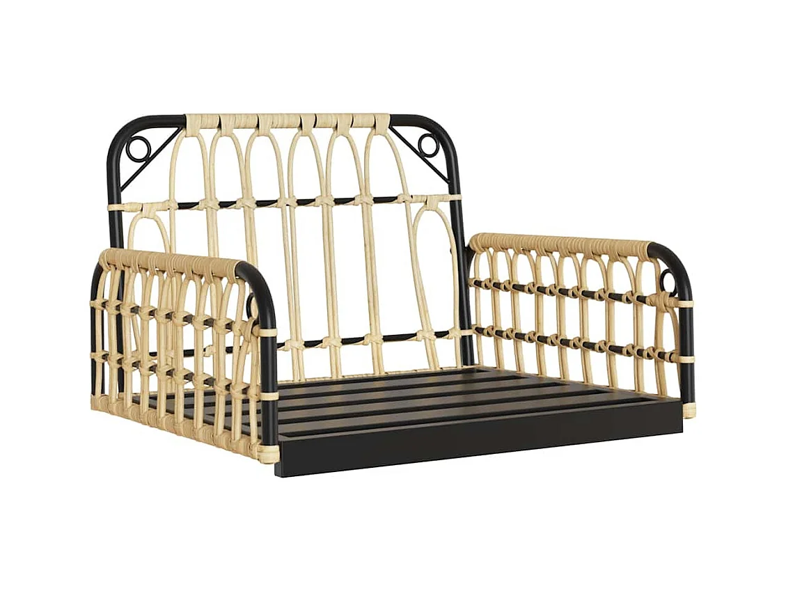 Asiento de columpio con cojines 63x58x39 cm resina tejida acero