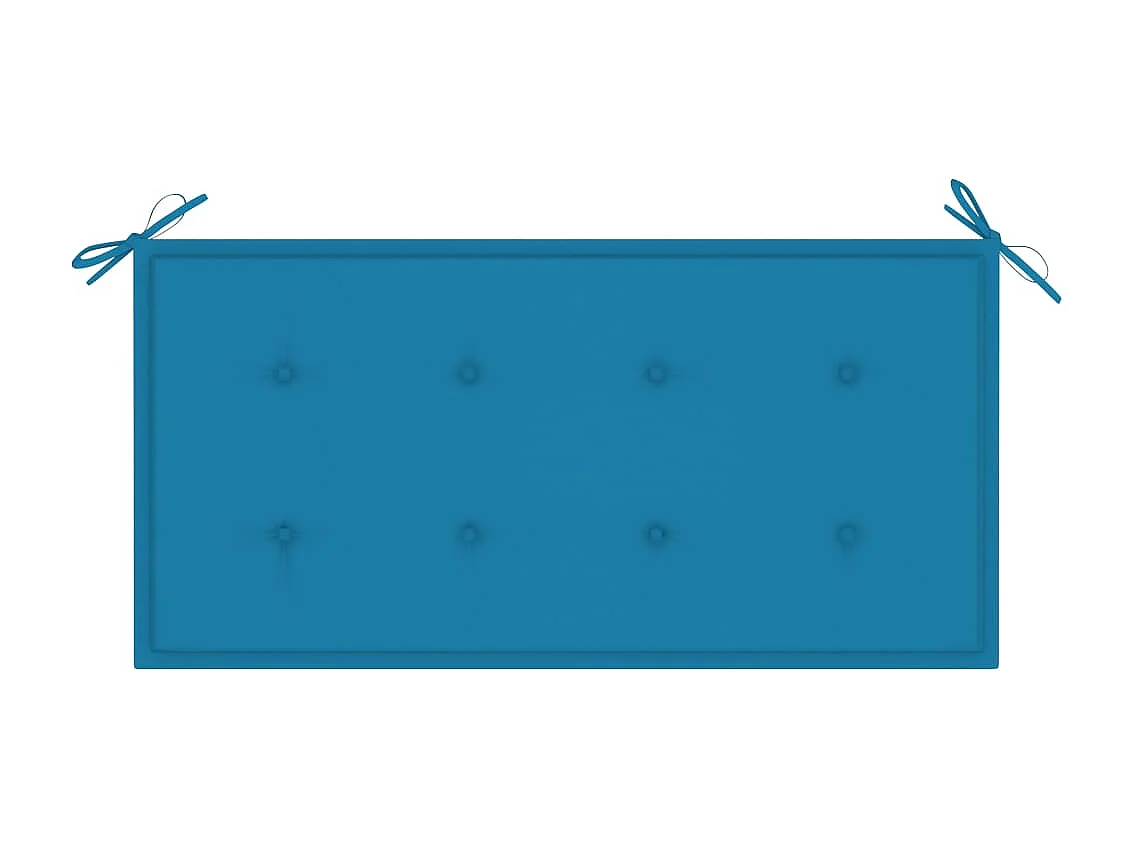 Panca da giardino con cuscino blu 112 cm Legno massello di teak