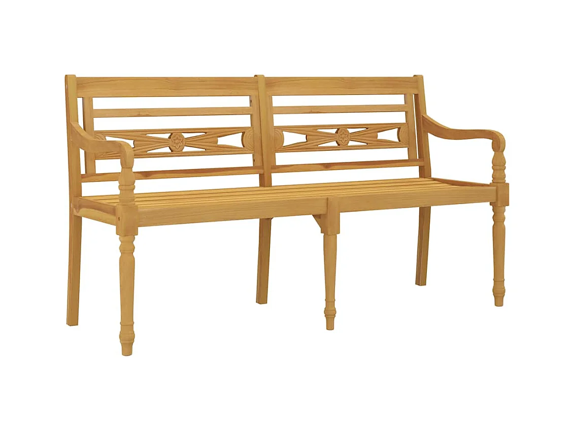 Banc Batavia avec coussin crème 150 cm Bois de teck massif