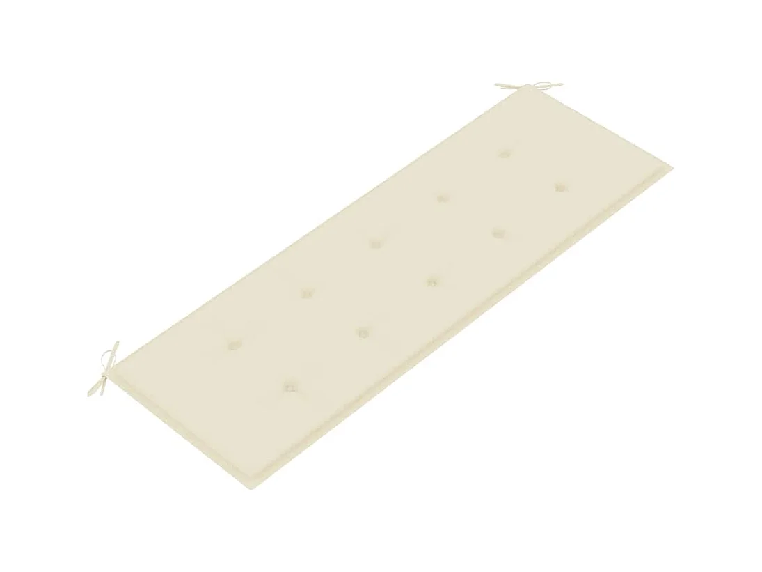 Banc Batavia avec coussin crème 150 cm Bois de teck massif