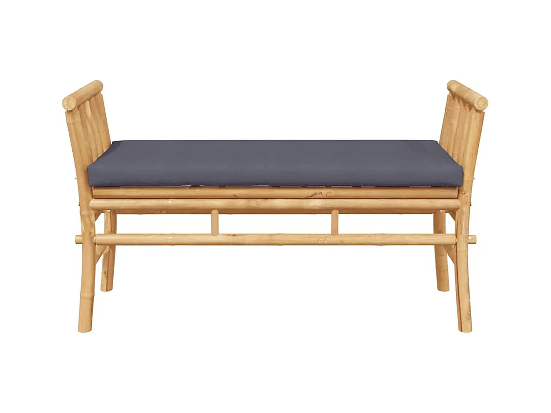 Banc de jardin avec coussin Marron 110 x 38 x 65cm Bambou