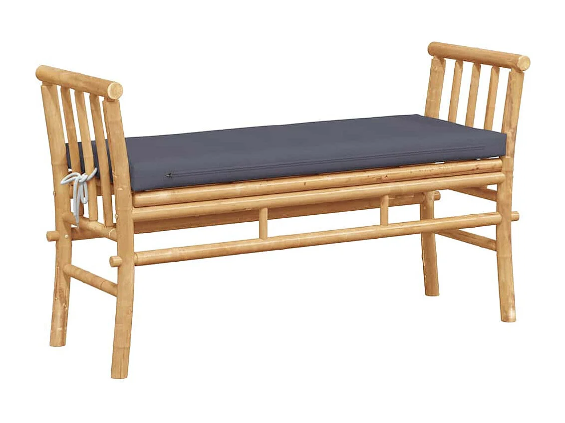 Banc de jardin avec coussin Marron 110 x 38 x 65cm Bambou