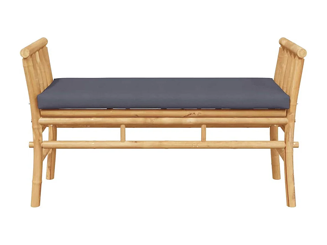 Banc de jardin avec coussin Marron 110 x 38 x 65cm Bambou