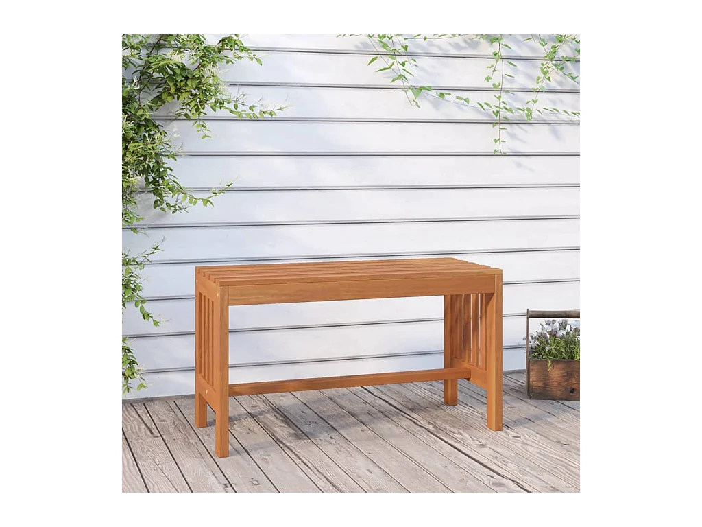 Banc de jardin 80 cm bois massif d'eucalyptus