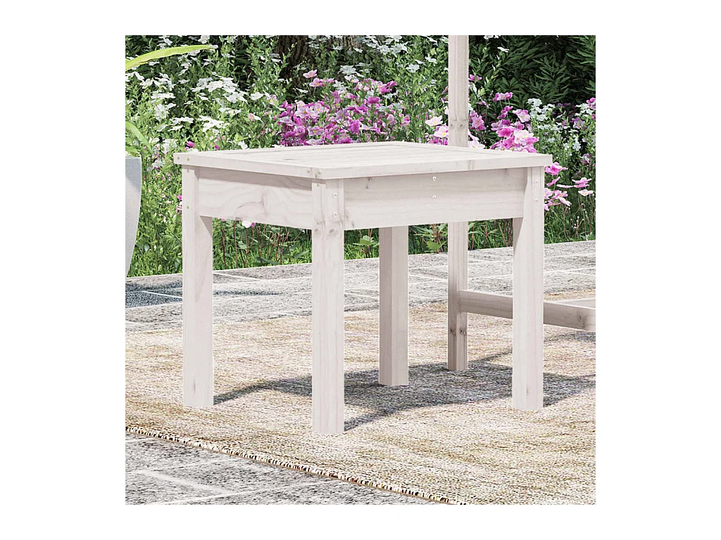 Panca da giardino bianca 50x44x45 cm in legno massello di pino