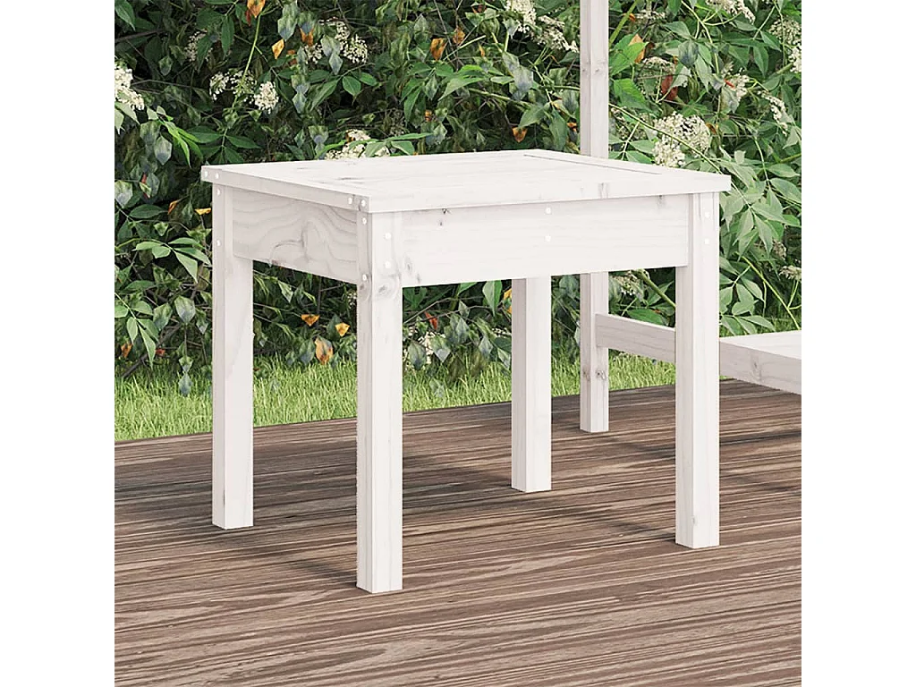 Panca da giardino bianca 50x44x45 cm in legno massello di pino