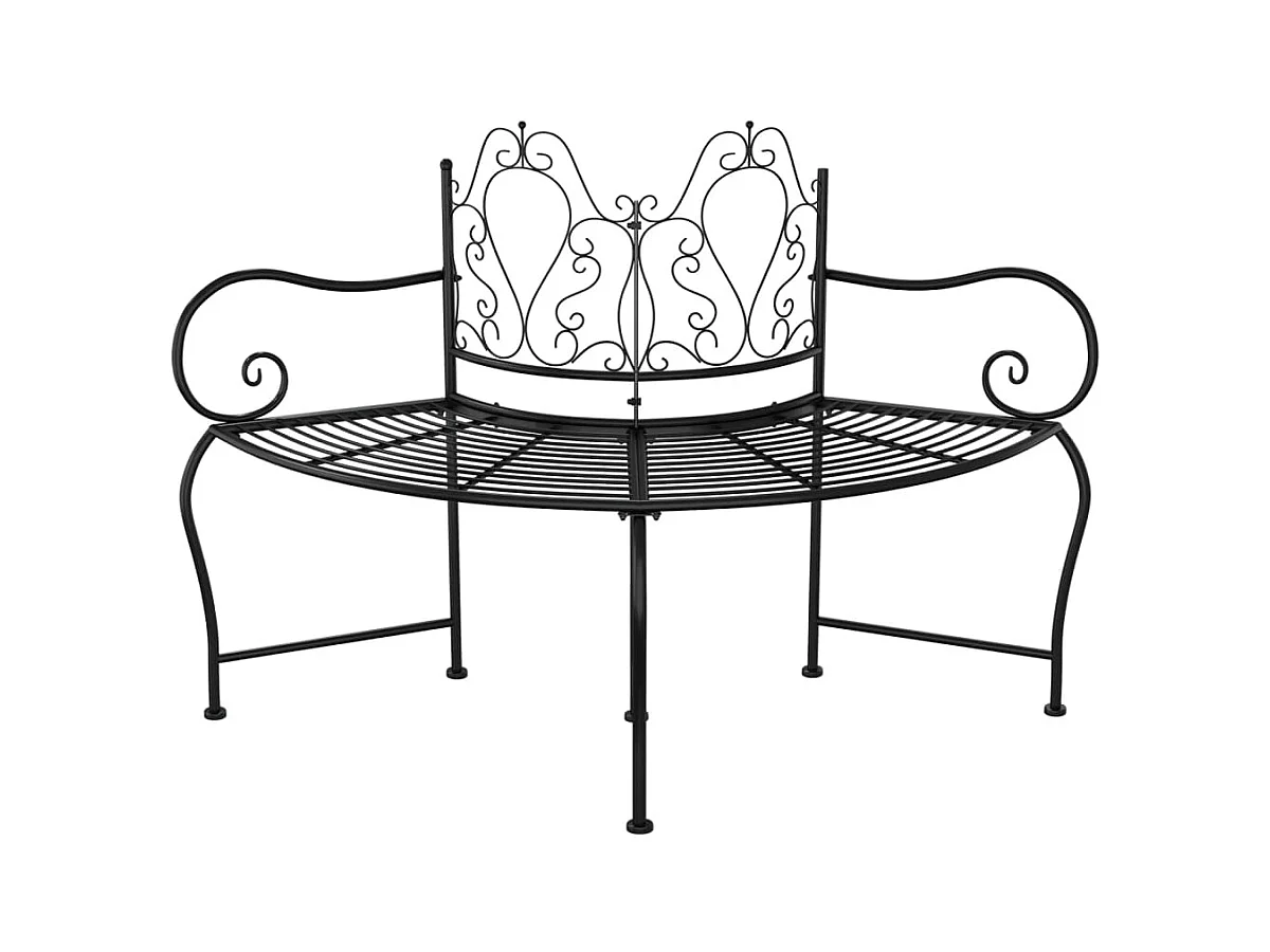 Boomtopbank 150 cm Zwart Staal