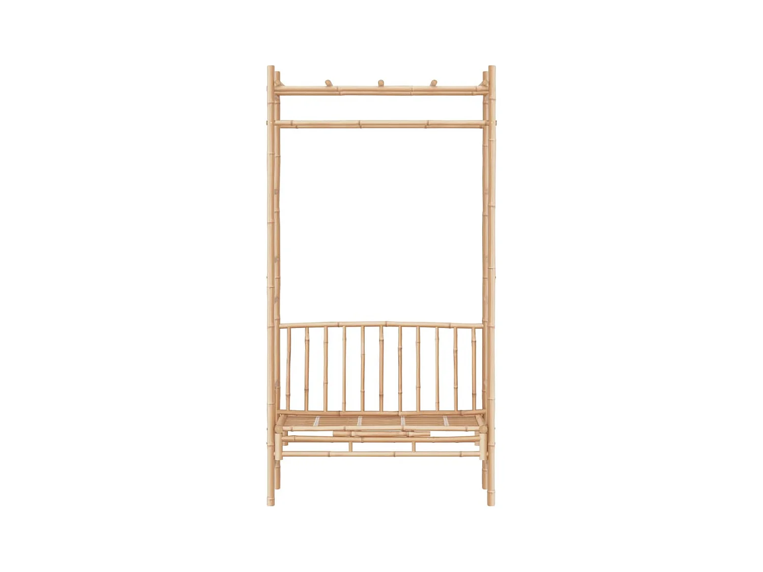 Banco de jardín con pérgola 116 cm Bambú