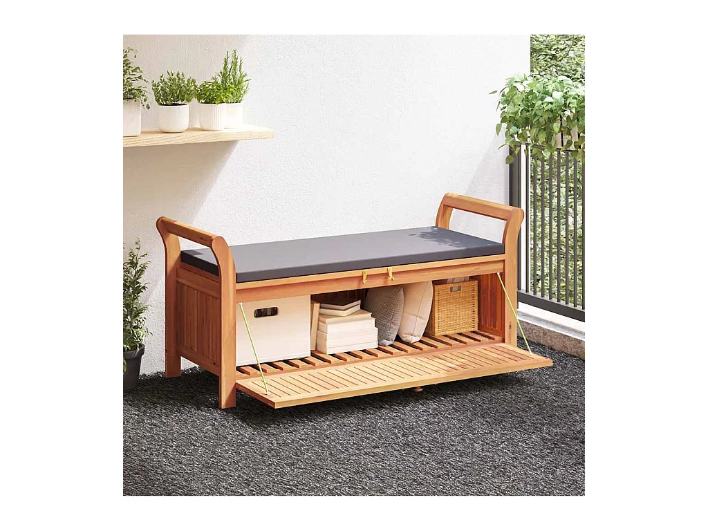 Tuinbank met kussen 126 cm Acaciahout